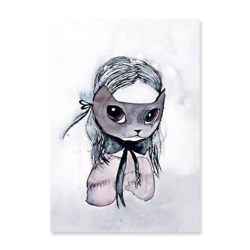 Aquarell-Cartoon – Leinwandbild