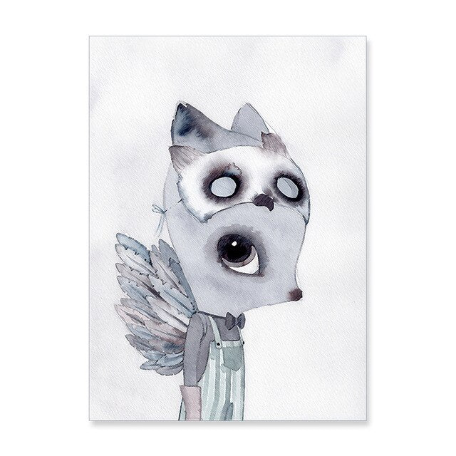 Aquarell-Cartoon – Leinwandbild