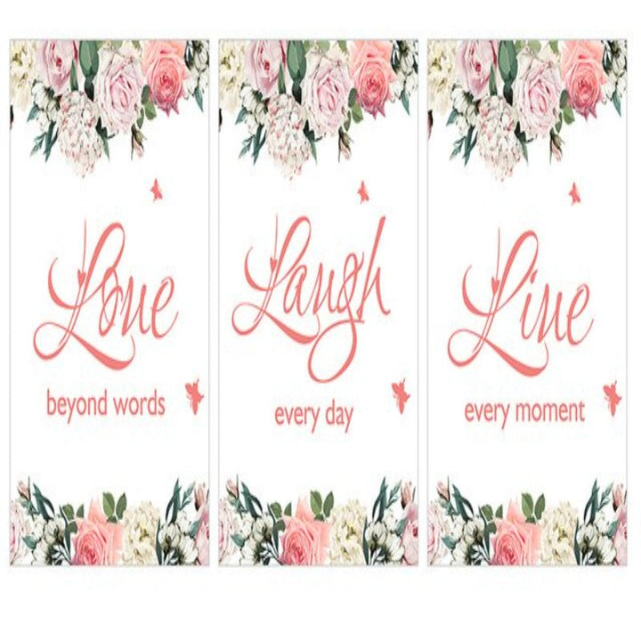 Live Laugh Live Zitate Florale Wandkunst - Leinwand Wandkunst Malerei