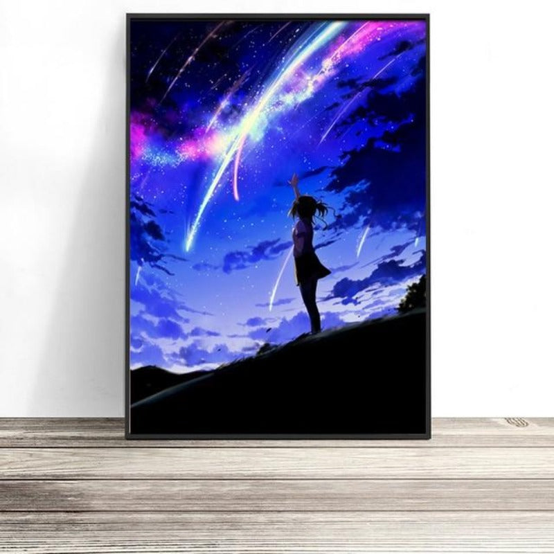 Wunderbare Tag- und Nacht-Skyline – Leinwandbild