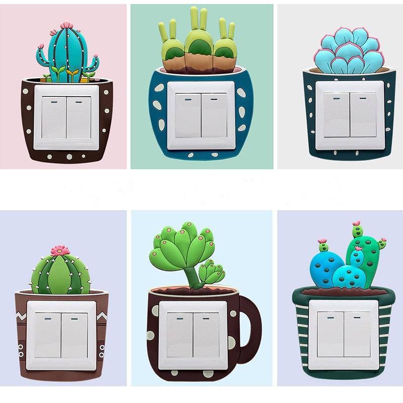 Luminous Cactus Socket Cover Sticker | Karnz