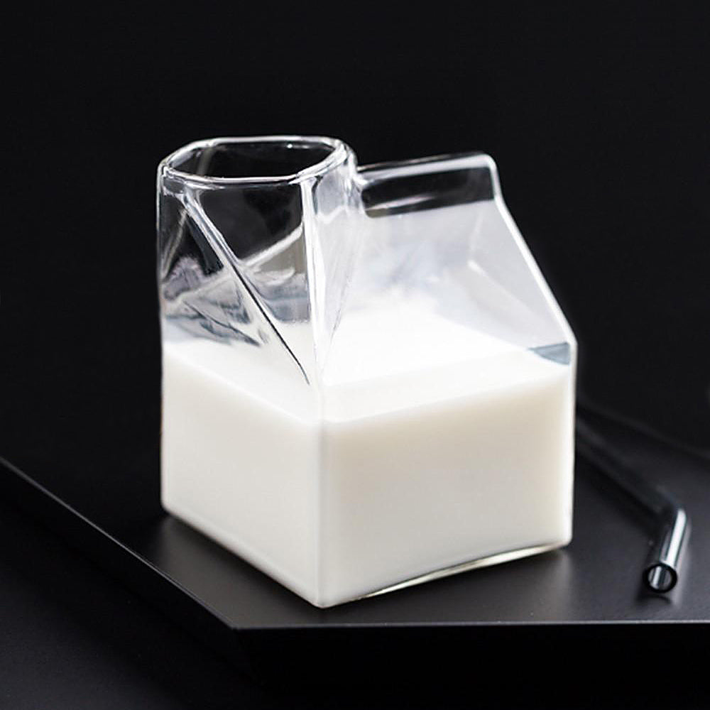 Glas Milchkarton Krug – 350ml Modern Borosilikat Kanne | Karnz