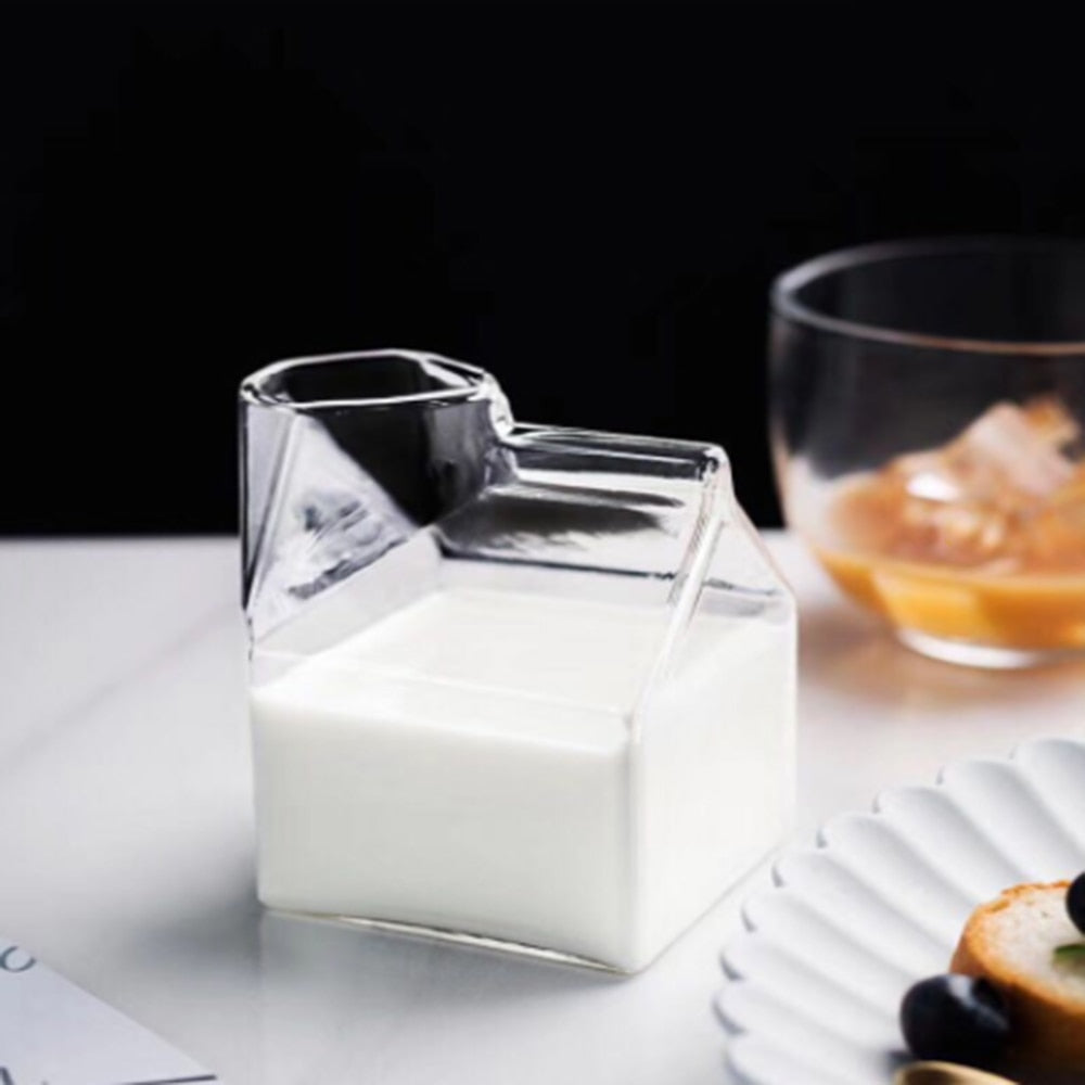 Glas Milchkarton Krug – 350ml Modern Borosilikat Kanne | Karnz