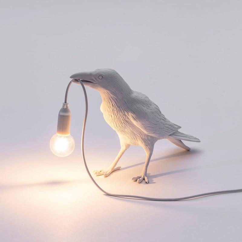 NachtRaaf Ambient Lampe – Dekorative Vogel-Lampe aus Harz für warmes Licht | Karnz