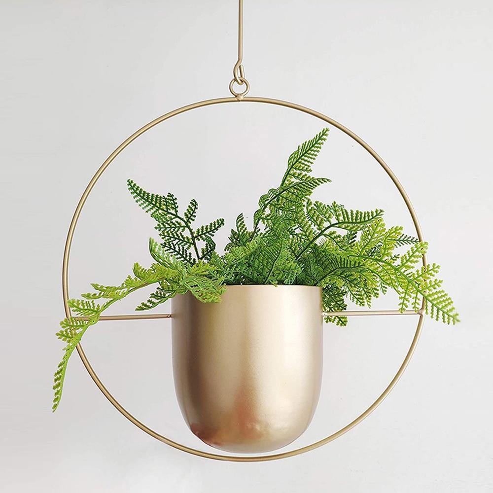 HaloRing Hängender Pflanzenhalter – Metall Hängeblumentopf für drinnen und draußen | Karnz