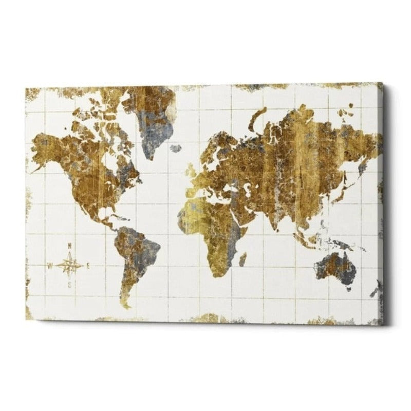 Weltkarte aus Papier – Leinwandbild