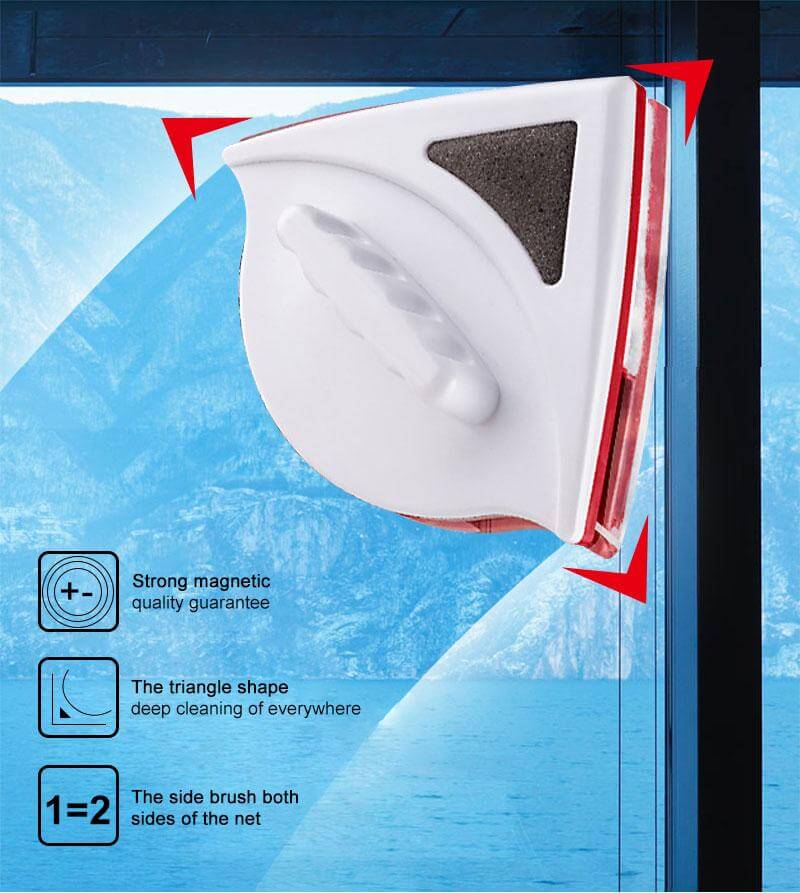 DouKarnze Seitenmagnetischer Fensterreiniger Bürste Werkzeug