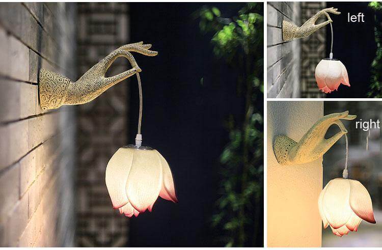 Moderne kreative chinesische Lotus-Wandleuchte | Karnz