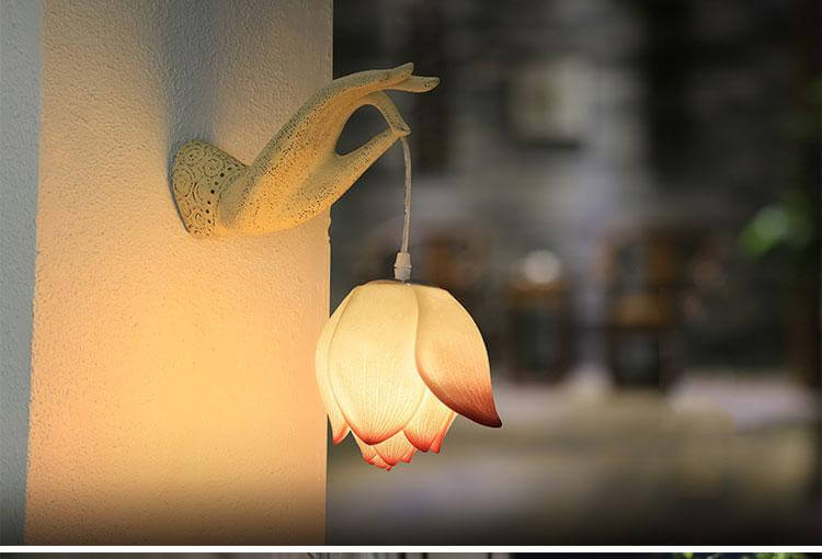 Moderne kreative chinesische Lotus-Wandleuchte | Karnz