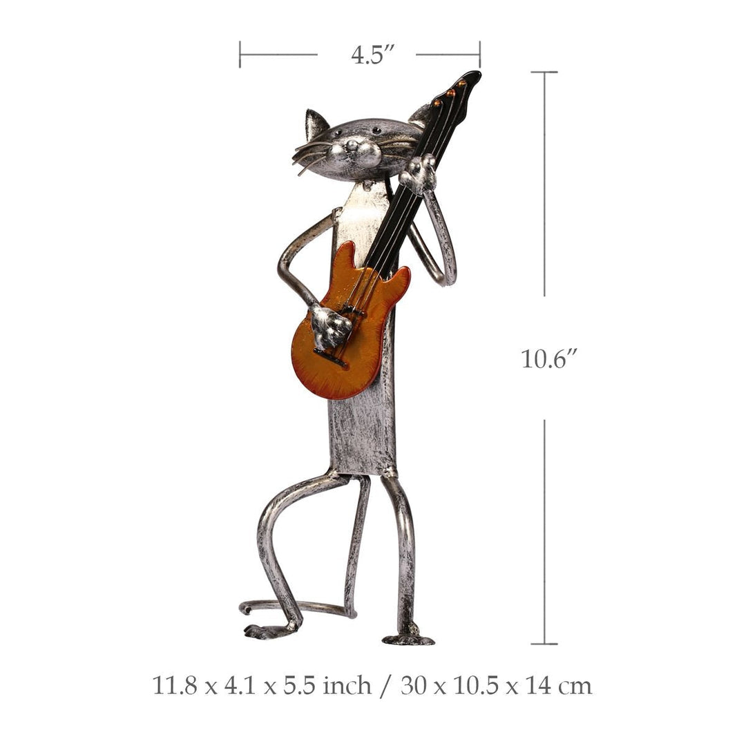 3 Mini Musiker Katzen Moderne Skulptur | Karnz