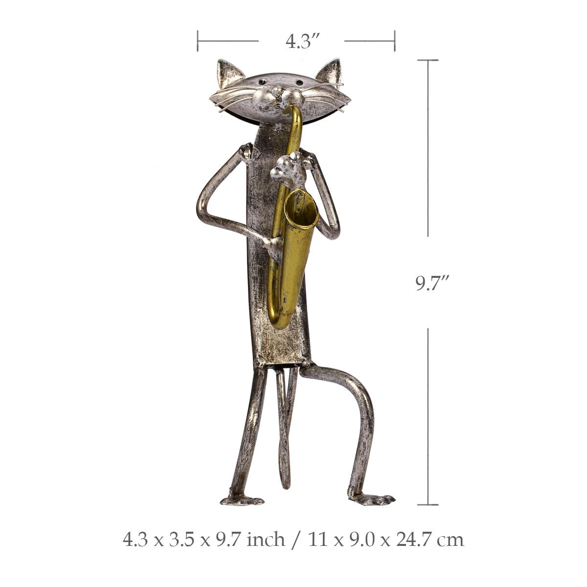3 Mini Musiker Katzen Moderne Skulptur
