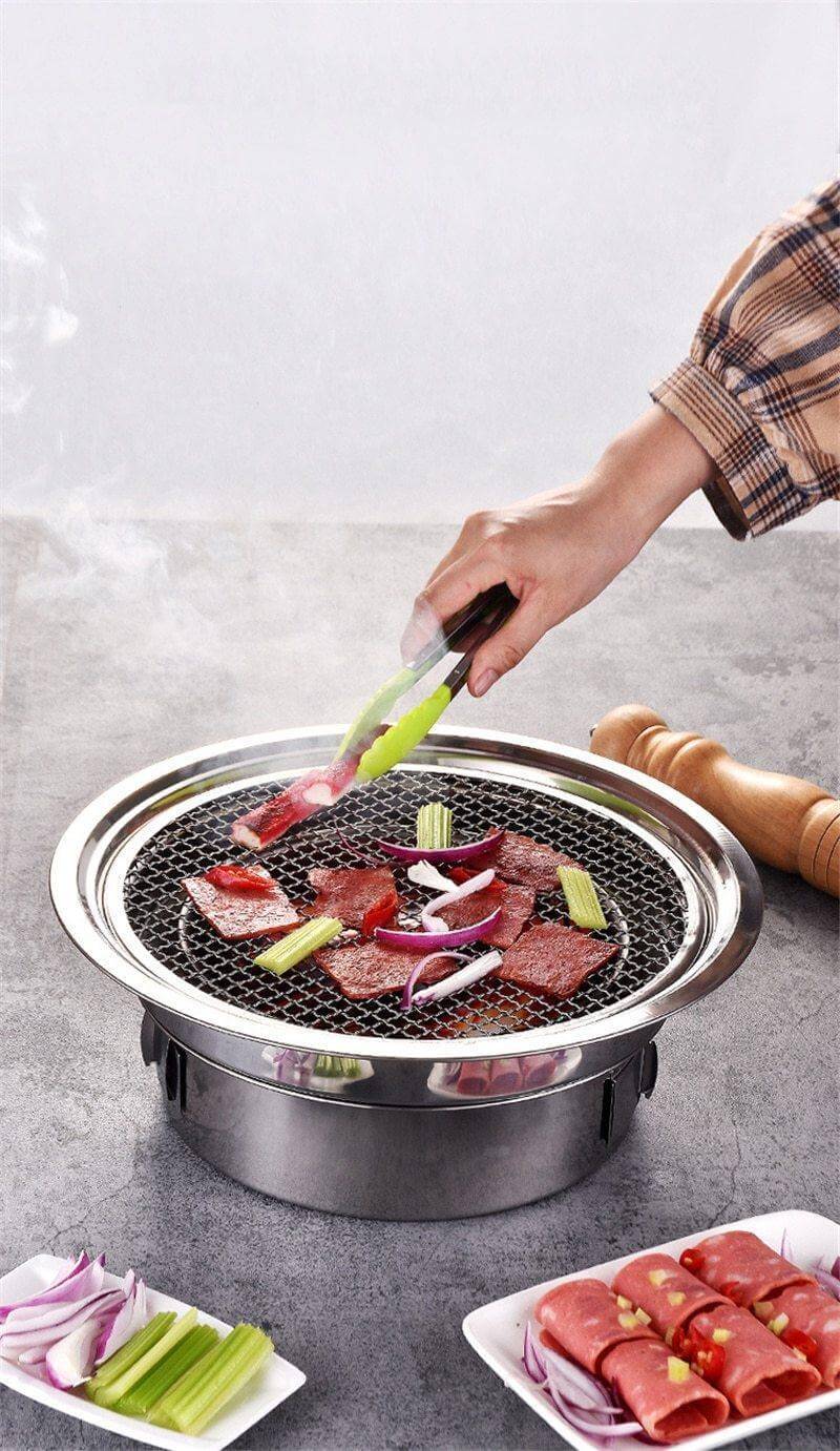 Portabler koreanischer Stil Edelstahl Holzkohle Camping Grill | Karnz