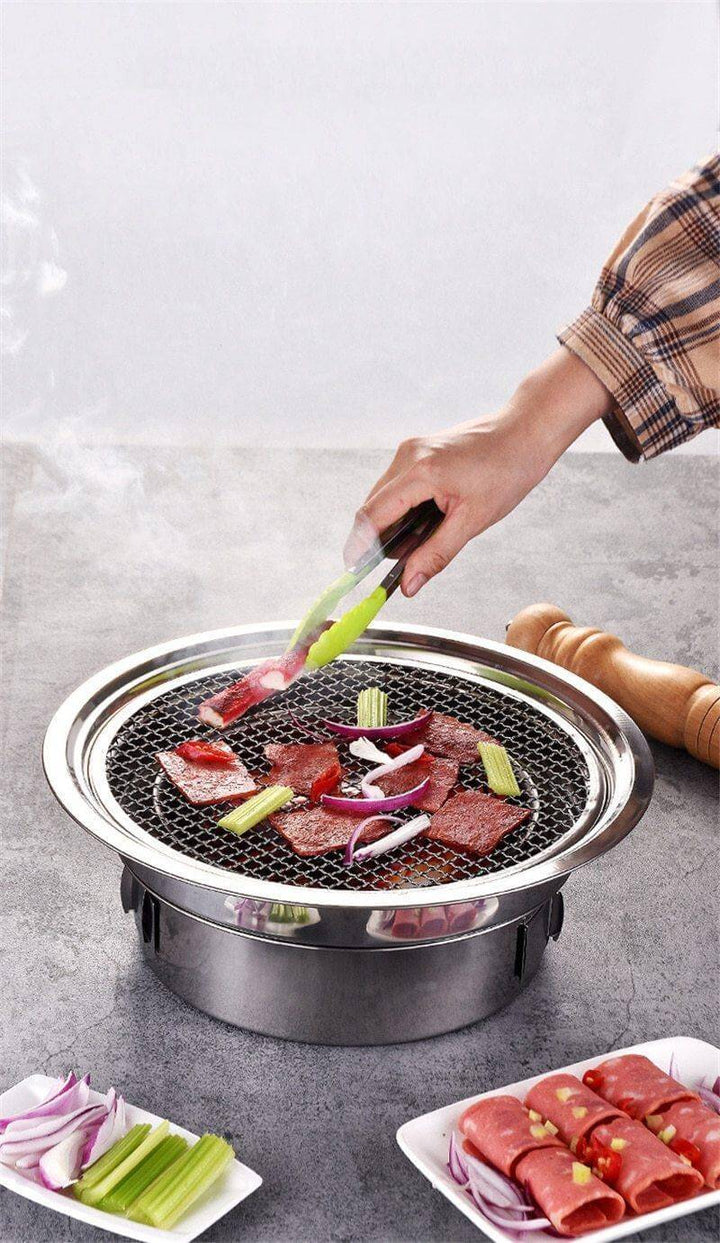 Portabler koreanischer Stil Edelstahl Holzkohle Camping Grill | Karnz