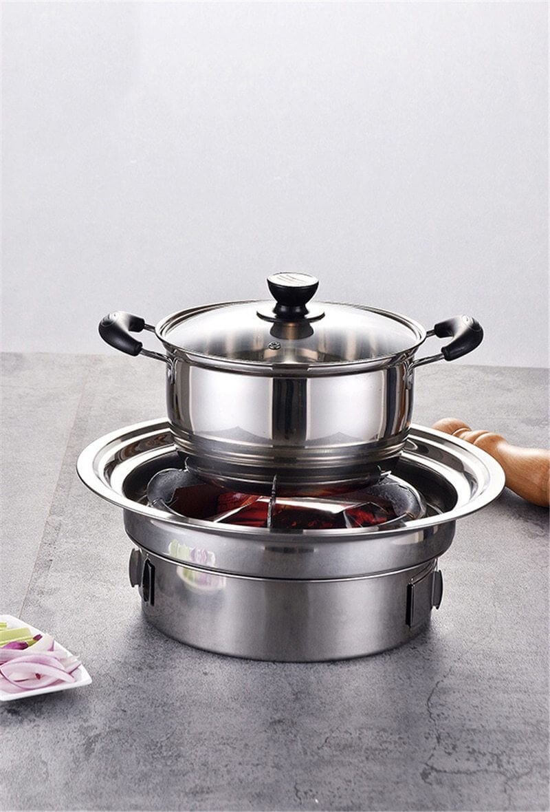 Portabler koreanischer Stil Edelstahl Holzkohle Camping Grill | Karnz