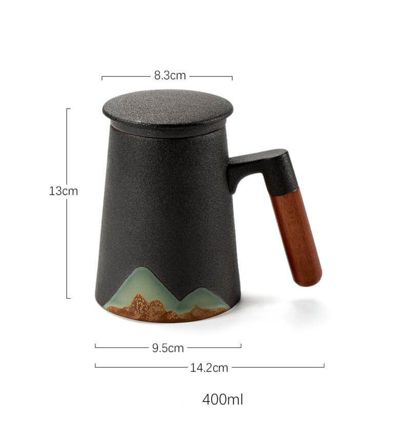Berg Kunst Keramische Teetassen Mit Filter