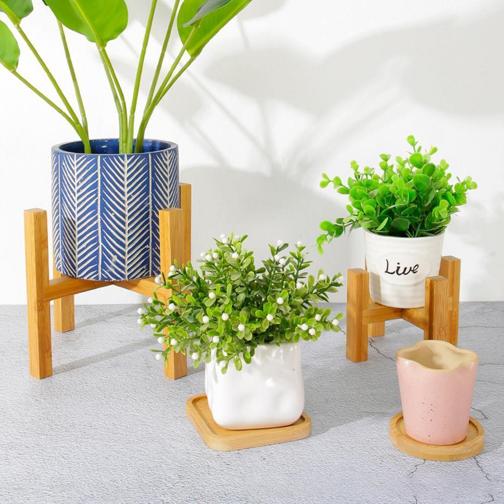 BambooElevate Pflanzenständer aus Bambusholz | Verstellbar & Stabil | Ideal für den Innenbereich