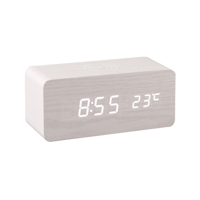 Moderne Holzbatterielose Weckeruhr | Karnz