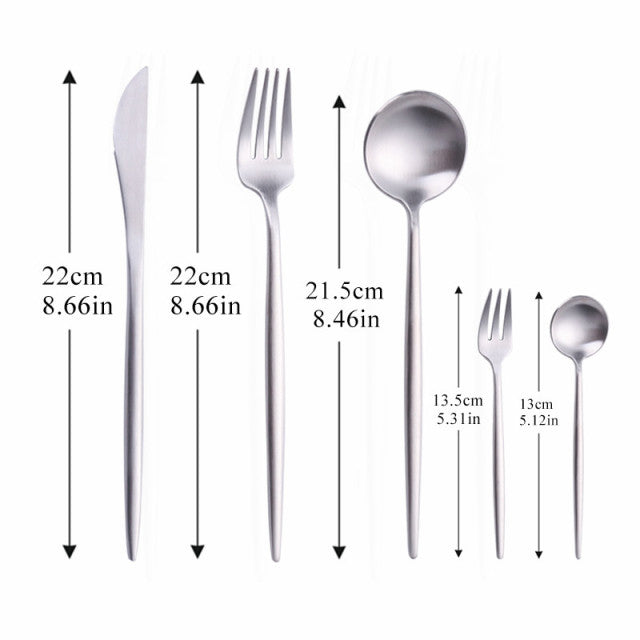 Modernes minimalistisches Besteckset