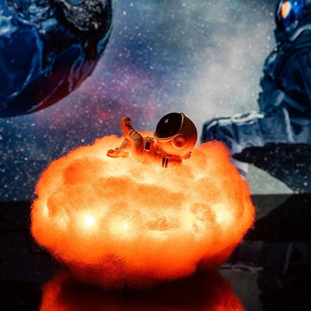 Astronaut Bunte Wolken Nachtlicht