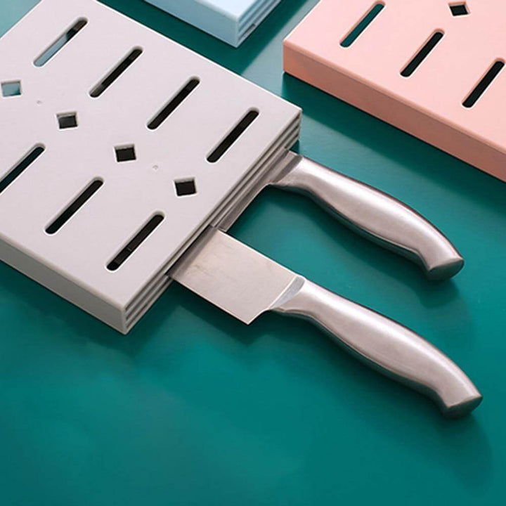 2PCS Quadratische Pastell Mavi Wandmontierte Messer Organizer