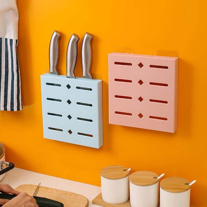 2PCS Quadrat Pastell Mavi Wandmontierter Messerorganizer | Karnz