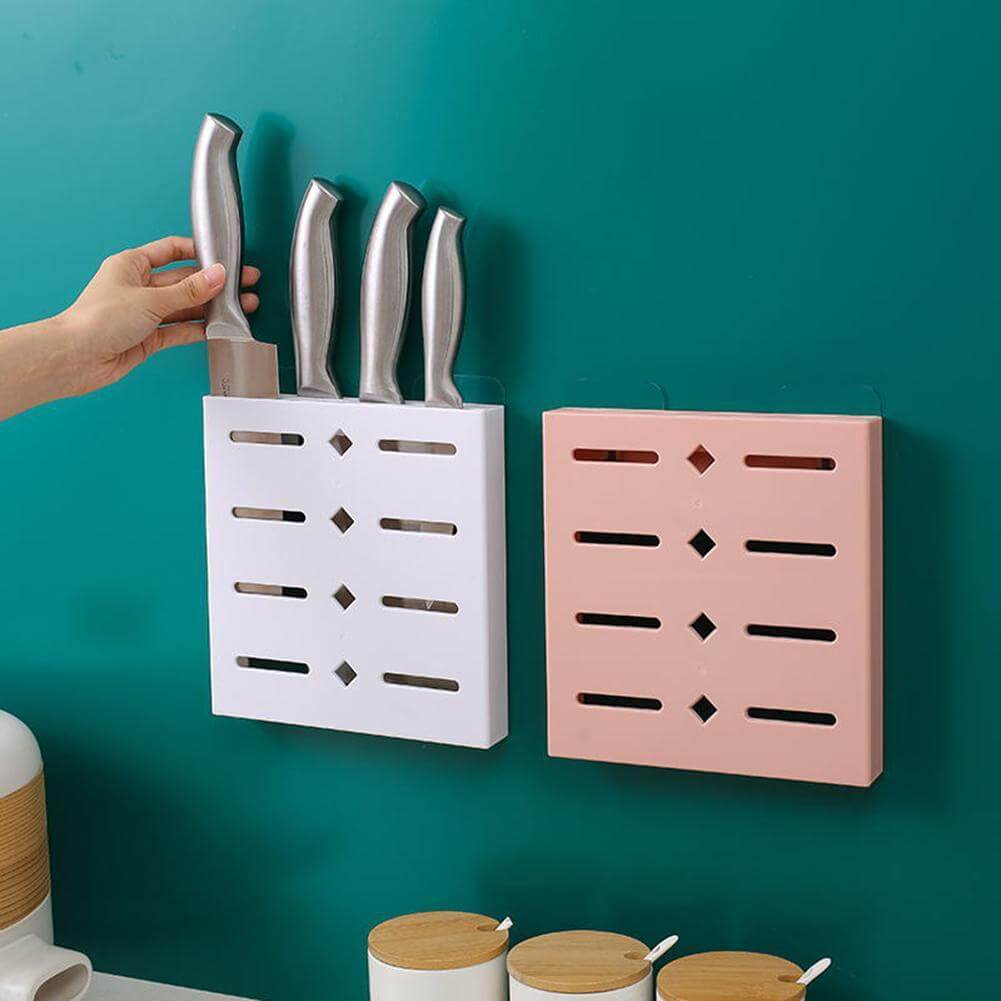 2PCS Quadrat Pastell Mavi Wandmontierter Messerorganizer | Karnz
