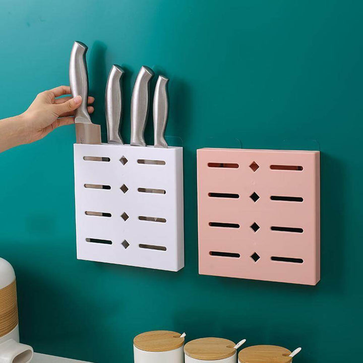2PCS Quadratische Pastell Mavi Wandmontierte Messer Organizer
