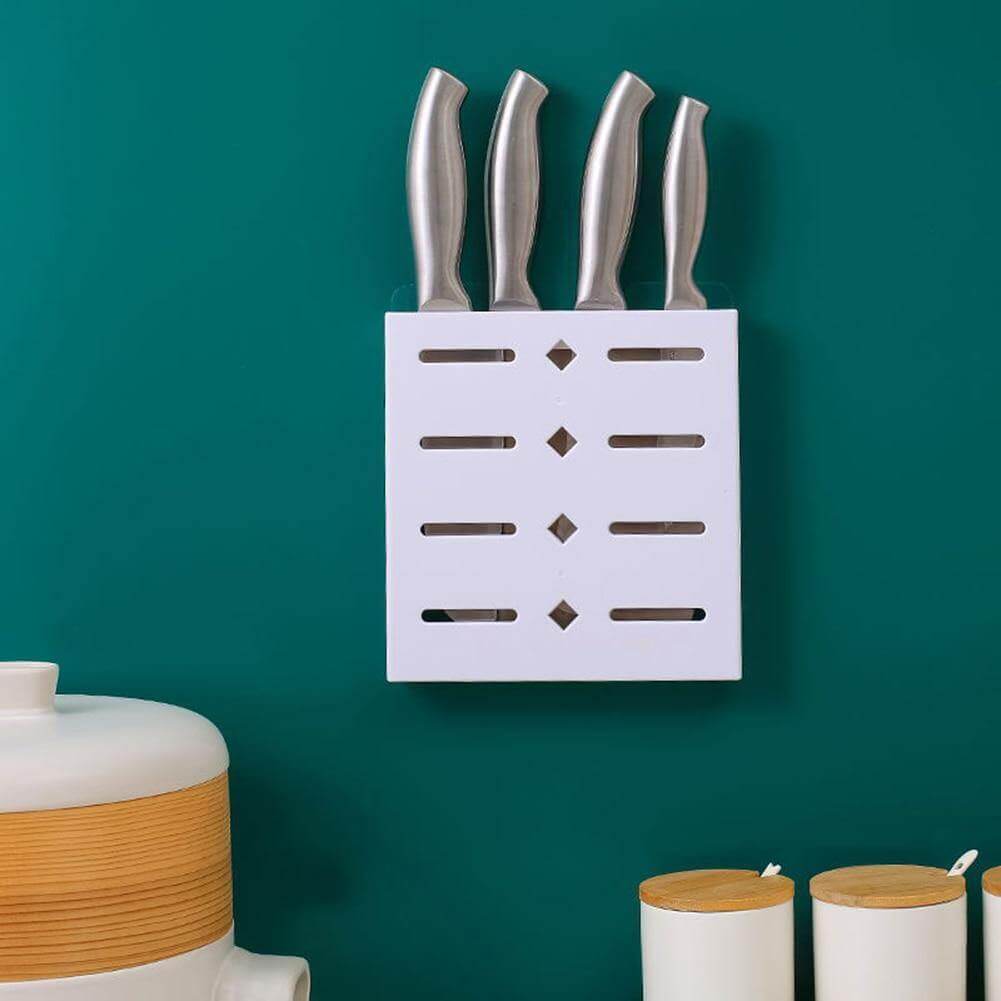 2PCS Quadratische Pastell Mavi Wandmontierte Messer Organizer