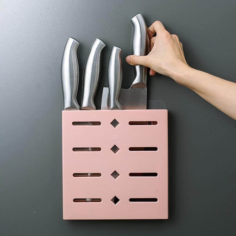 2PCS Quadrat Pastell Mavi Wandmontierter Messerorganizer | Karnz