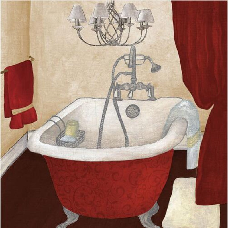 Modernes Retro-Badezimmer – Leinwandbild