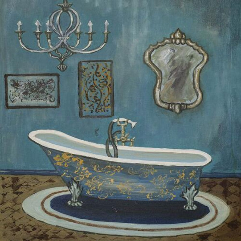 Modernes Retro-Badezimmer – Leinwandbild