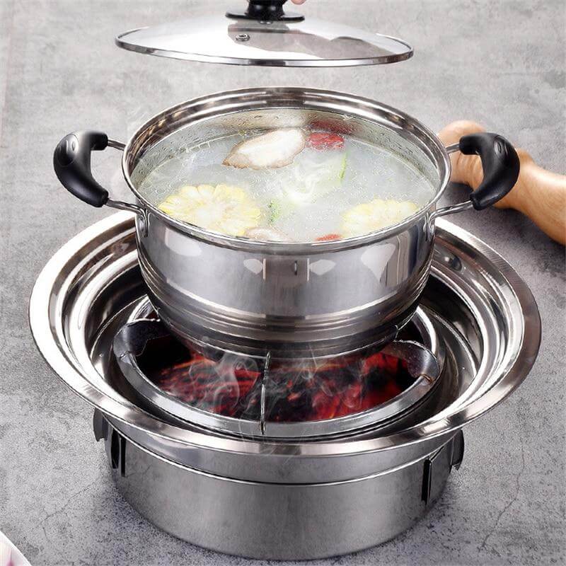 Portabler koreanischer Stil Edelstahl Holzkohle Camping Grill | Karnz