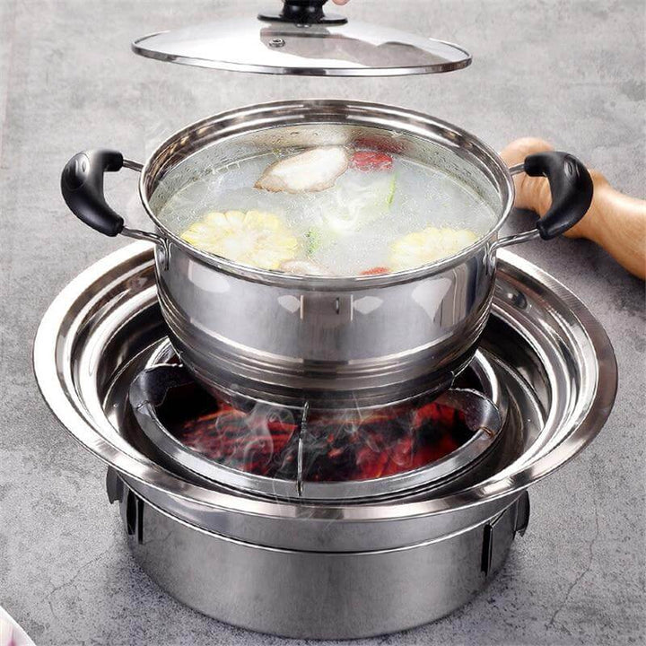 Portabler koreanischer Stil Edelstahl Holzkohle Camping Grill | Karnz