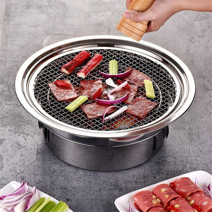 Portabler koreanischer Stil Edelstahl Holzkohle Camping Grill | Karnz