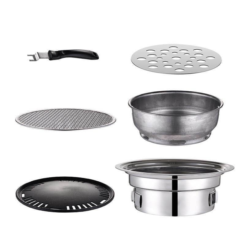 Portabler koreanischer Stil Edelstahl Holzkohle Camping Grill | Karnz