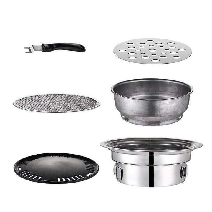 Portabler koreanischer Stil Edelstahl Holzkohle Camping Grill | Karnz