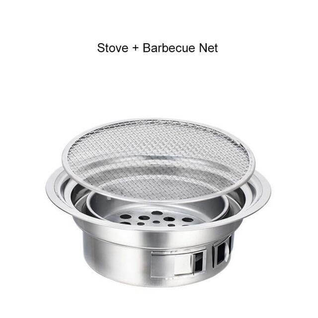 Portabler koreanischer Stil Edelstahl Holzkohle Camping Grill | Karnz