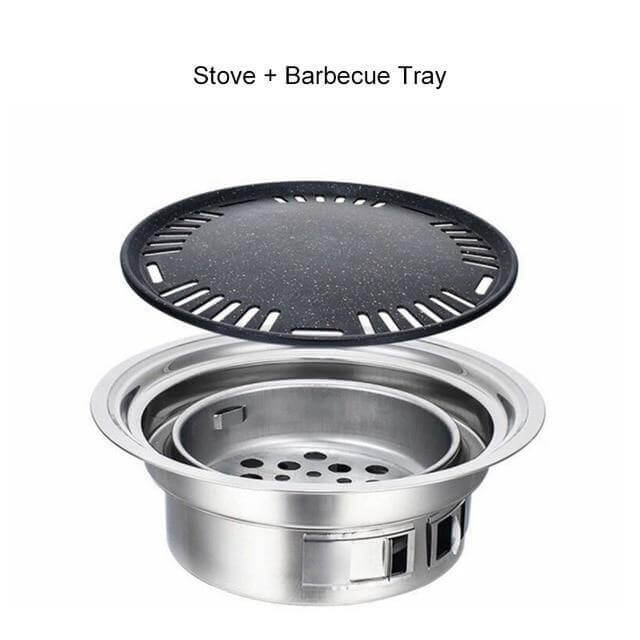 Portabler koreanischer Stil Edelstahl Holzkohle Camping Grill | Karnz