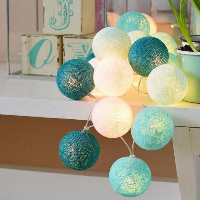 Fröhliche Baumwolle Licht Ball Girlande - LumiBall | Karnz