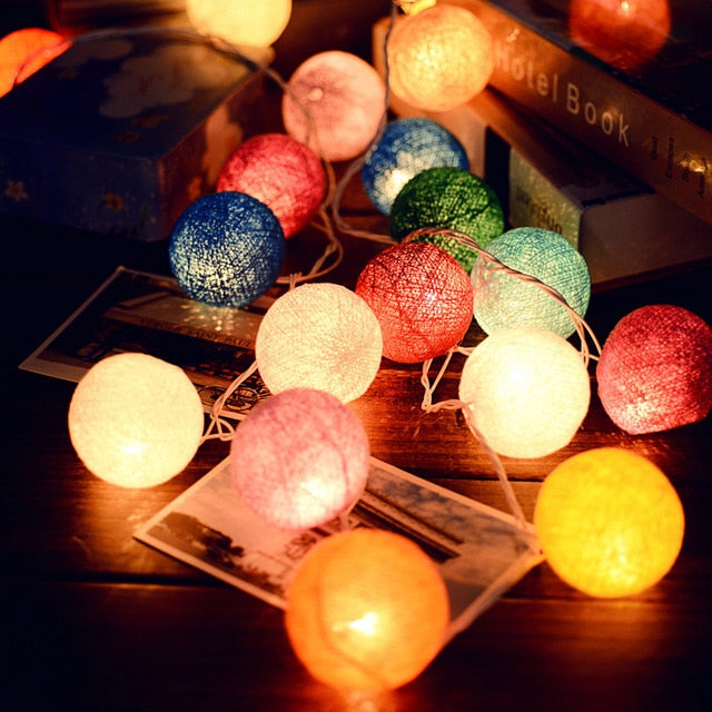Fröhliche Baumwolle Licht Ball Girlande - LumiBall | Karnz