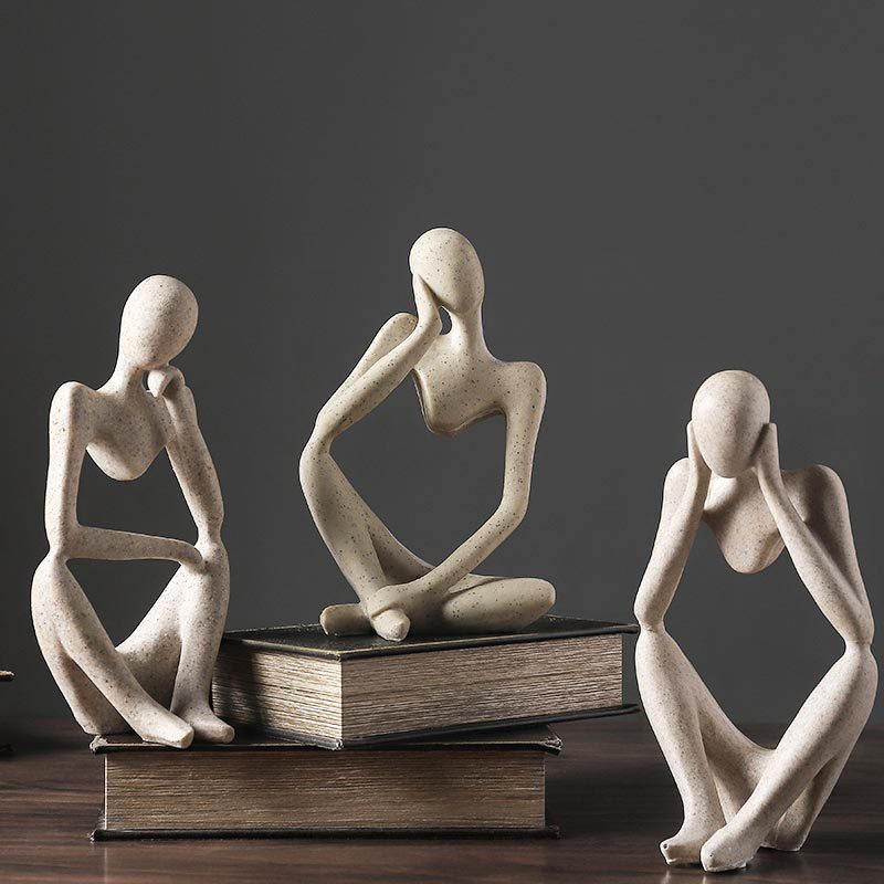 Nordic Abstract Unique Thinker Figur Figur Home Decor | Karnz