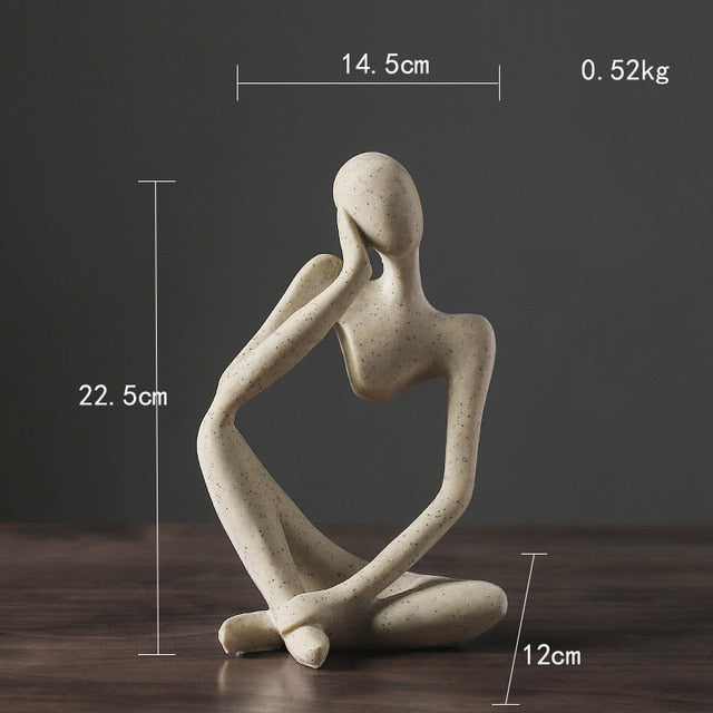 Nordic Abstract Unique Thinker Figur Figur Home Decor | Karnz