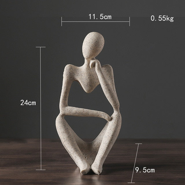 Nordic Abstract Unique Thinker Figur Figur Home Decor | Karnz