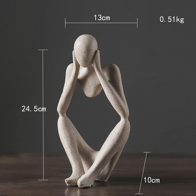 Nordic Abstract Unique Thinker Figur Figur Home Decor | Karnz