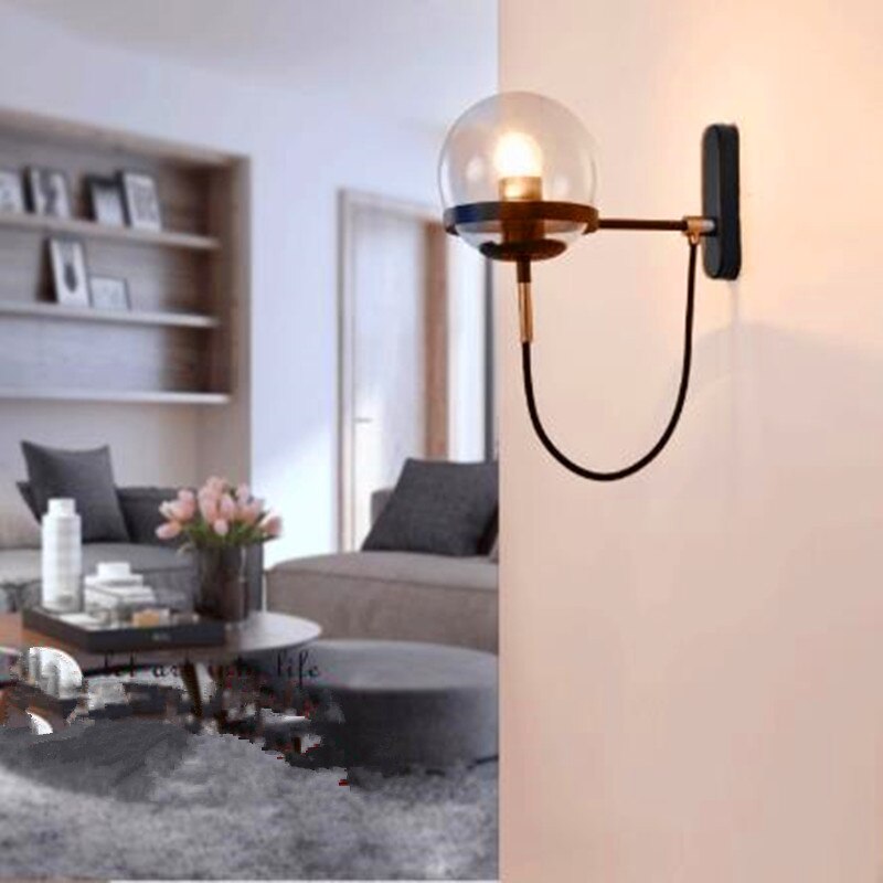 Elegante Retro Wand Glas Ball Lampe | Karnz
