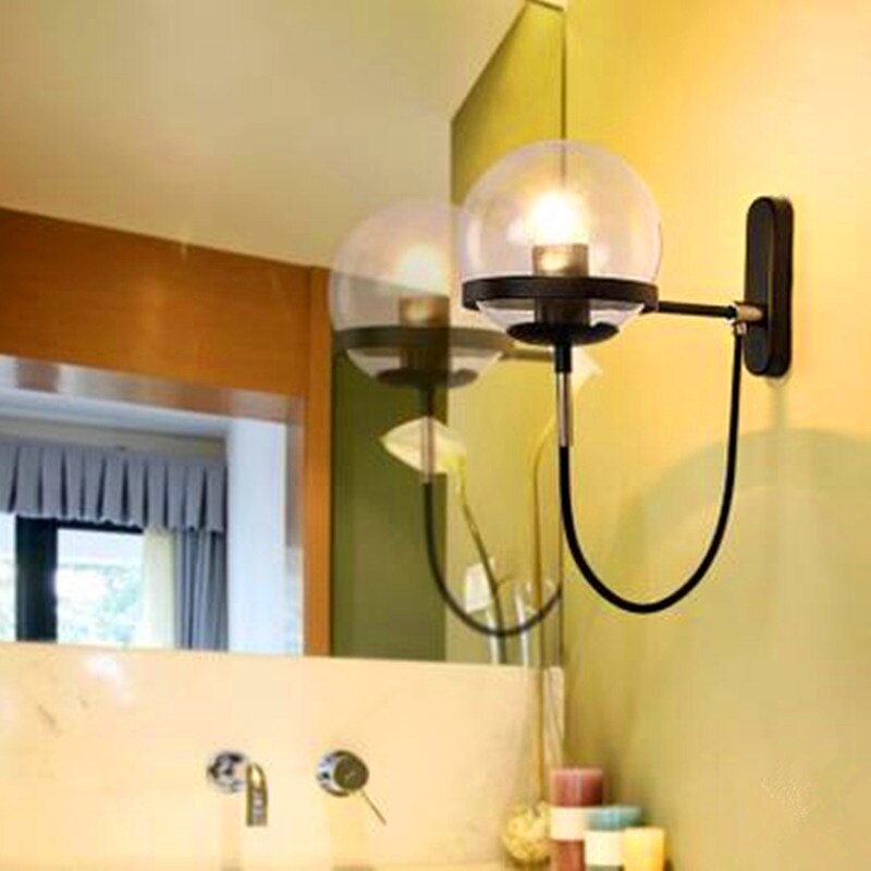 Elegante Retro Wand Glas Ball Lampe | Karnz