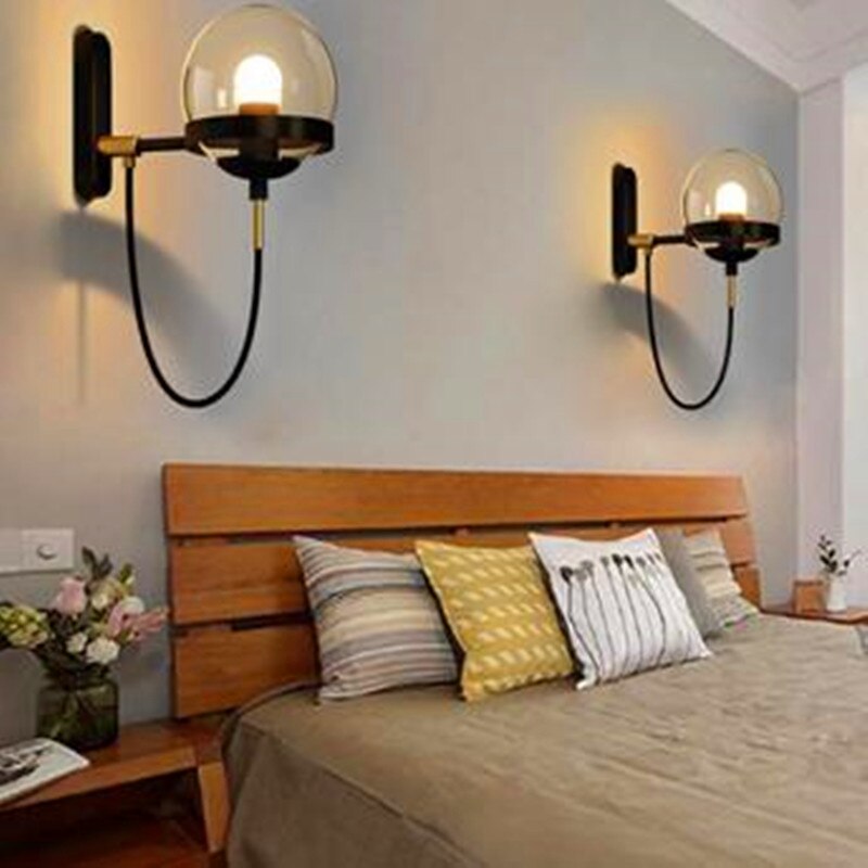 Elegante Retro Wand Glas Ball Lampe | Karnz
