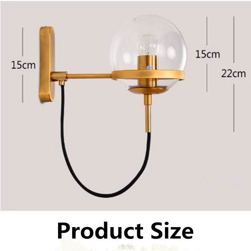 Elegante Retro Wand Glas Ball Lampe | Karnz