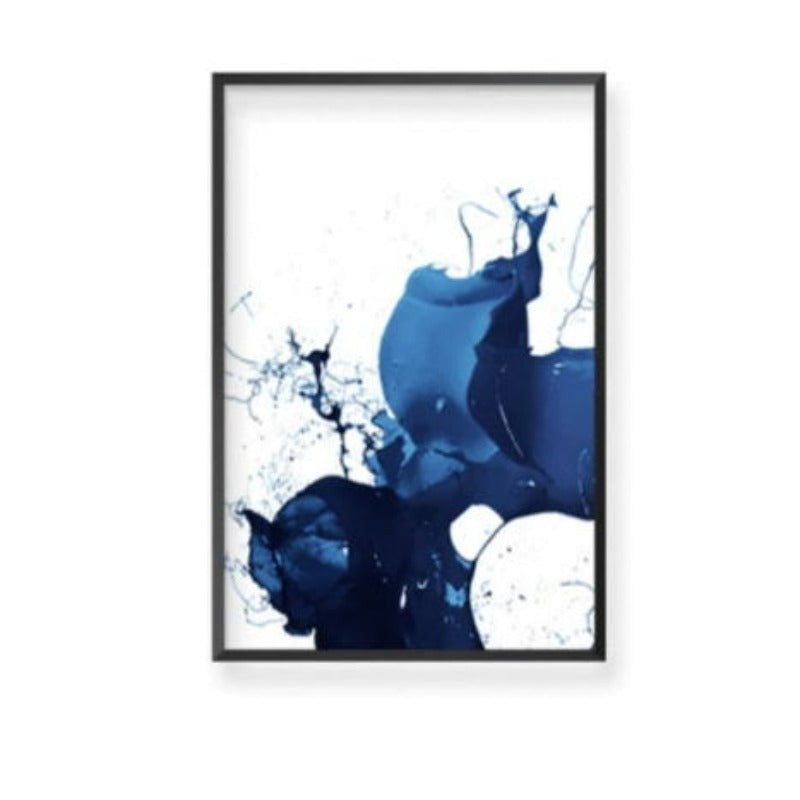 Kobalt Splash - Leinwand Wandkunst Gemälde