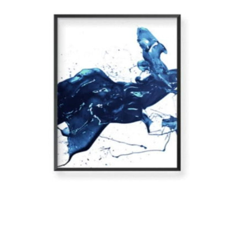 Kobalt Splash - Leinwand Wandkunst Gemälde